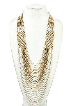 BEADED MULTI ROW NECKLACE