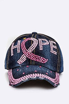 HOPE Crystal Embellished Fashion Denim Cap LA-HT277X084