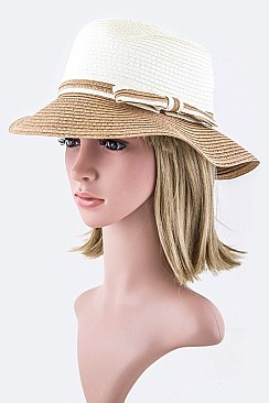 Color Brim Straw Sun Hat LAHAT033