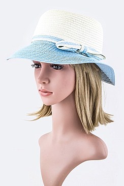 Color Brim Straw Sun Hat LAHAT033