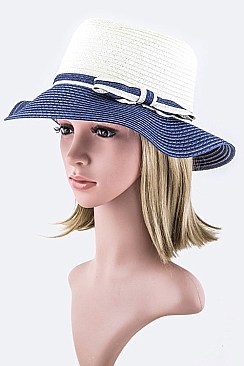 Color Brim Straw Sun Hat LAHAT033