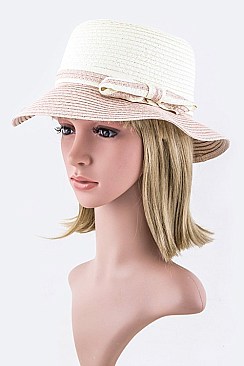 Color Brim Straw Sun Hat LAHAT033