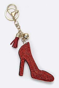 High Heel Soft Crystal Key Charm