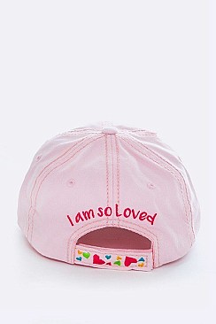 EMBROIDERED "I AM SO LOVED" COTTON CAP