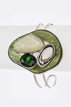 Open Enamel Flower Bangle