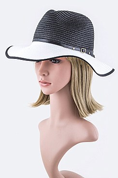 2 Tone Brim Fashion Panama Hat LAFHT3146DD