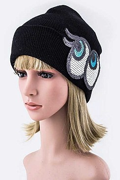 Stylish Sequined EYES Beanie LA-EMH8501