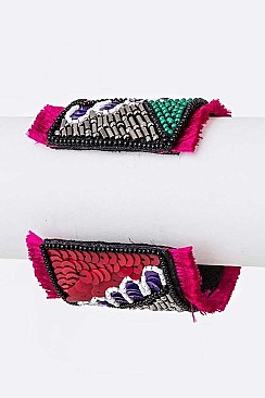 Iconic Mix Pattern Sequins Adjustable Cuff