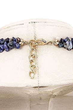 LAYERED GEMSTONE LINK BIB NECKLACE