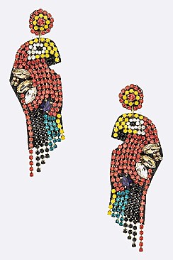 Iconic Mix Color Rhinestone Pirate Earrings