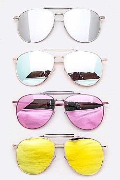 Iconic Aviator Reflective Sunglasses Set