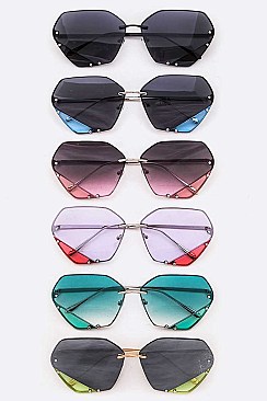 Pack of 12 Two Tone Statement Sunglasses Set