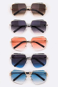 Pack of 12 Metal Brow Line Mix Tint Iconic Sunglasses Set