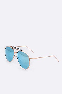 Iconic Aviator Reflective Sunglasses Set