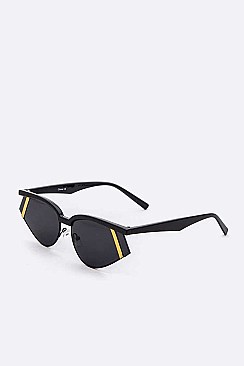 Pack of 12 Pop Color Stripe Skinny Sunglasses Set