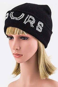 Stylish SPURS Embellished Beanie LA-HT277X144