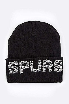 Stylish SPURS Embellished Beanie LA-HT277X144