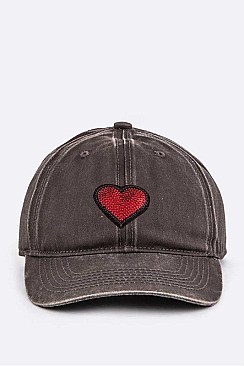 WASHED SEQUINS HEART TODDLER CAP
