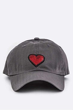 WASHED SEQUINS HEART TODDLER CAP