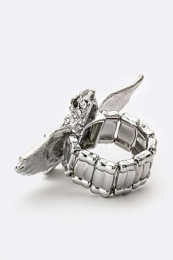 Posh Crystal Eagle Stretch Ring LARST410458