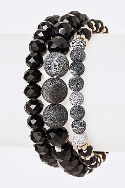 Mix Beads Stretch Bracelet Set