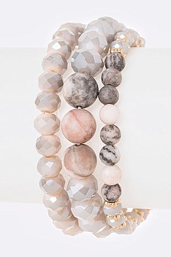 Mix Beads Stretch Bracelet Set