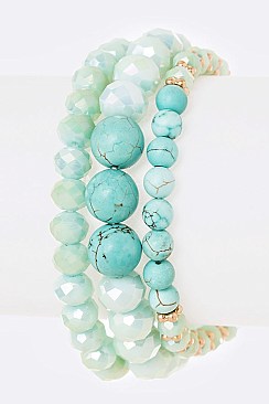 Mix Beads Stretch Bracelet Set