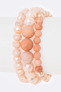 Mix Beads Stretch Bracelet Set