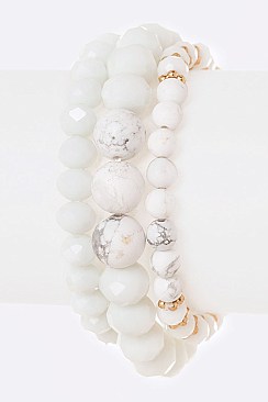 Mix Beads Stretch Bracelet Set