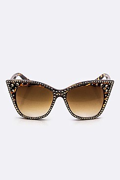 Crystal Ornate Cat Eye Sunglasses LA14-MSG1071-2