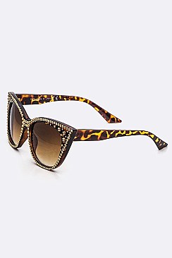 Crystal Ornate Cat Eye Sunglasses LA14-MSG1071-2