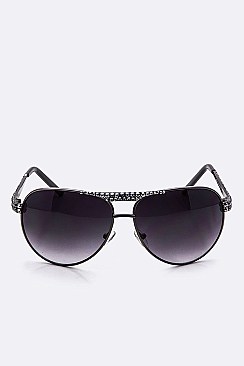 Crystal Ornate Aviator Sunglasses LA14-MSG437