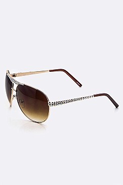 Crystal Ornate Aviator Sunglasses LA14-MSG437