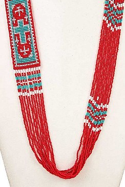 CROSS PATTERN BEADS NECKLACE SET