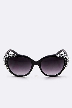 Crystal Ornate Oval Sunglasses LA14-MSG813