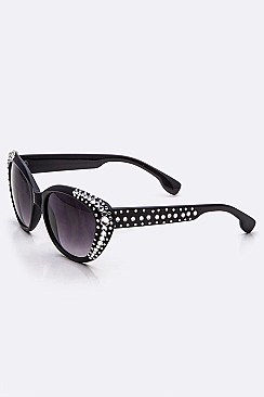 Crystal Ornate Oval Sunglasses LA14-MSG813