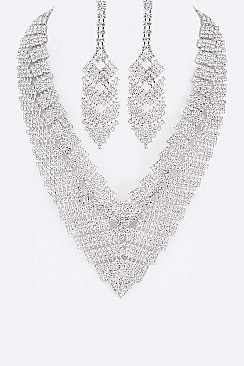 Fashion Rhinestone Statement Necklace Set
