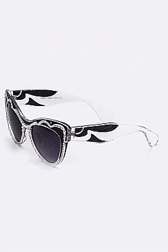 Austrian Crystal Ornate Cat Eye Sunglasses LA14-MSG1028