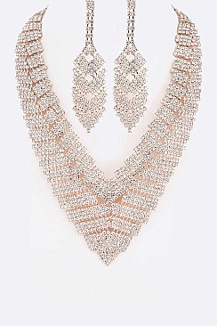 Fashion Rhinestone Statement Necklace Set
