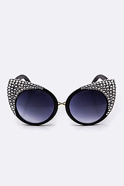 Crystal Ornate Cat Eye Sunglasses LA14-MSG1119