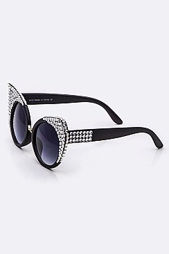 Crystal Ornate Cat Eye Sunglasses LA14-MSG1119