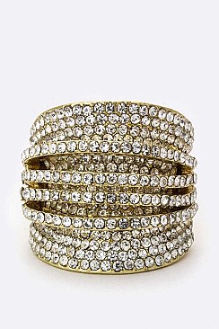 Stunning Layer Crystals Stretch Ring LARB2143