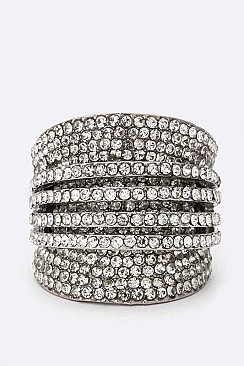 Stunning Layer Crystals Stretch Ring LARB2143