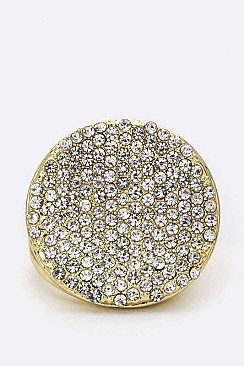 Crystal Studded Disk Stretch Ring LARB2162