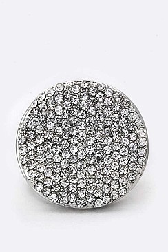 Crystal Studded Disk Stretch Ring LARB2162