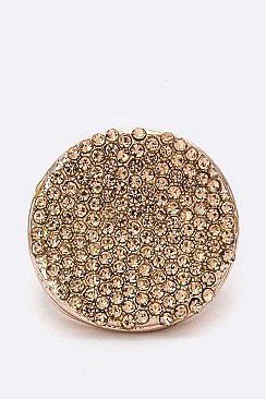 Crystal Studded Disk Stretch Ring LARB2162