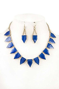 GEO CUT LINK NECKLACE SET