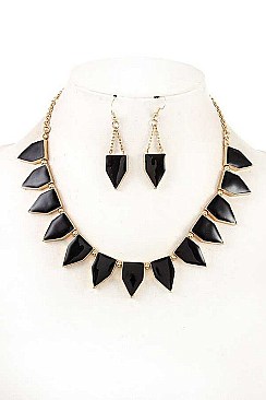 GEO CUT LINK NECKLACE SET