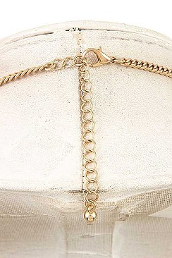 OVATE CHAIN TASSEL BIB NECKLACE SET