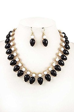 ACRYLIC STONE BIB NECKLACE SET